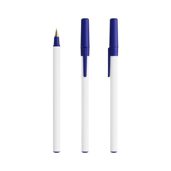 BIC® Round Stic® Ecolutions® ballpen - Bleu Marine Recyclé