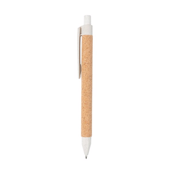 Write wheatstraw and cork pen - White