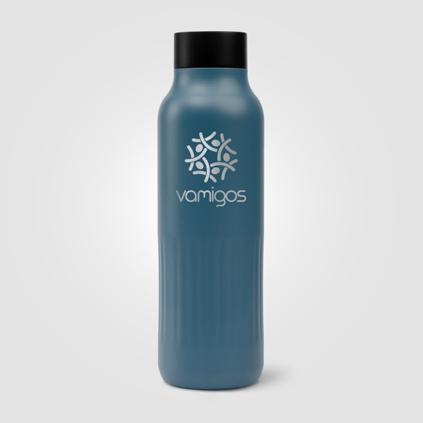 Majesty Recycled Stainless Steel Bottle - 590 ml - Steel Blue / Laser