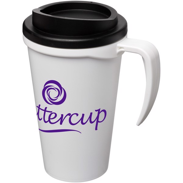 Mug isolant Americano® grande 350ml - Blanc / Noir