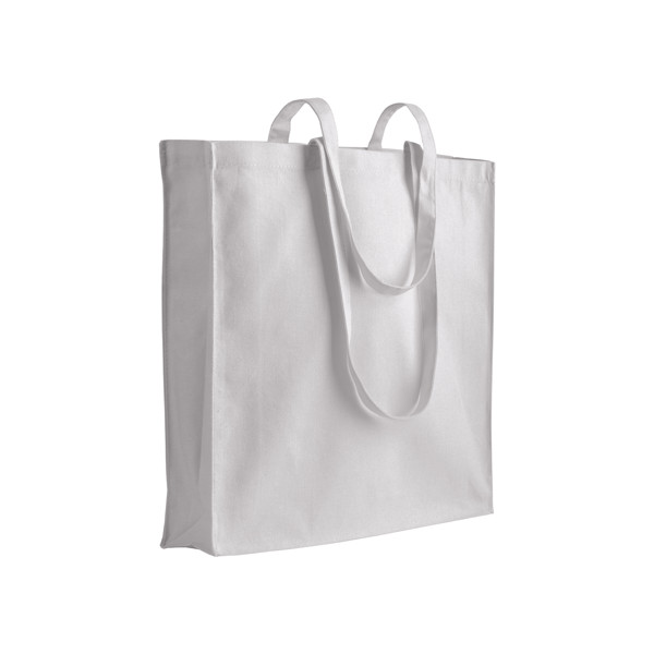 Solid Colour Tote Bag Made Of 280 G/M2 Recycled Cotton. With Gusset - White