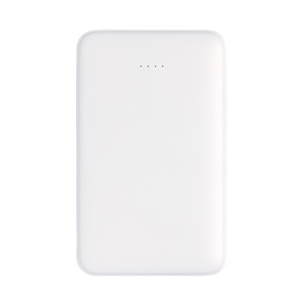 5.000 mAh Pocket Powerbank with integrated cables - White