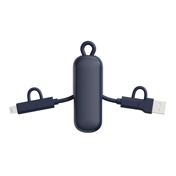 Câble 100W porte-clés 4-en-1 Urban Vitamin Dublin - Bleu