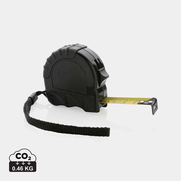 Mètre ruban 3M/16 mm en plastique recyclé RCS - Noir