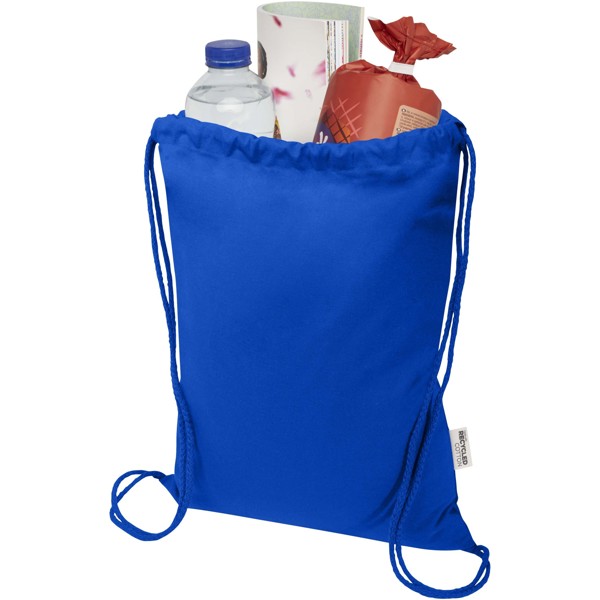 Sac Peru Blend de 5 L avec cordon en coton recyclé 180 g/m2 certifié GRS - Bleu royal