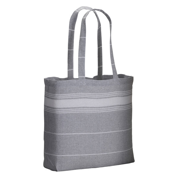 180 G/M2 Cotton Fouta Shopping Bag, Long Handles - Grey