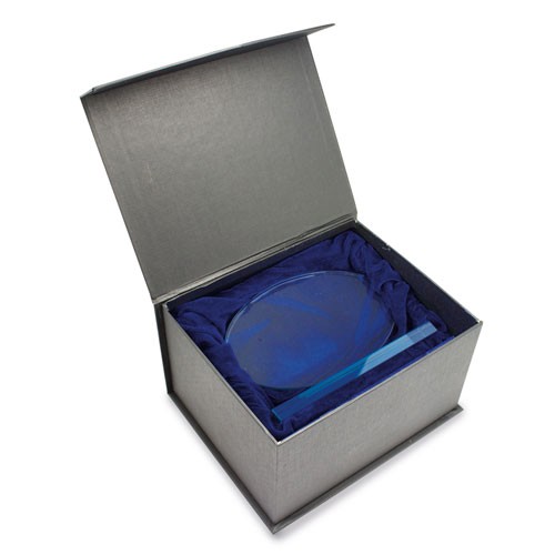 TROFEU VIDRO FORMA OVAL