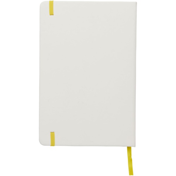 Spectrum A5 white notebook with coloured strap - White / Yellow