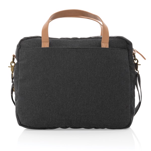 Impact AWARE™ 16 oz. recycled canvas laptop bag - Black