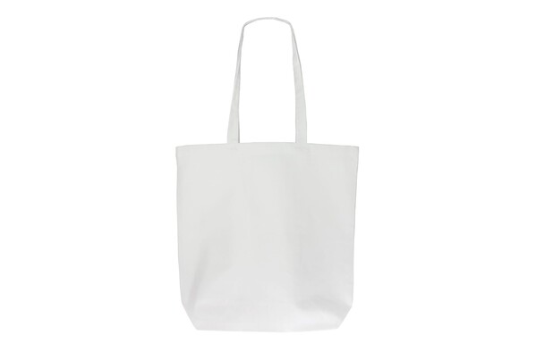 Sac en coton bio couleur long 270g/m² 42x12x43 cm - Blanc