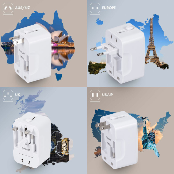 TOREBU - ADAPTATEUR UNIVERSEL DE VOYAGE - BLANC