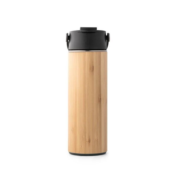 LAVER. Bouteille thermos 440mL en bambou, acier inox et PP