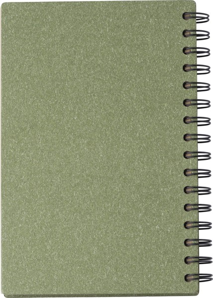 Gerecycled kartonnen notitieboekje Caleb - groen