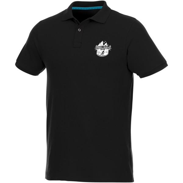 Beryl short sleeve men's organic recycled polo - Solid Black / 2XL