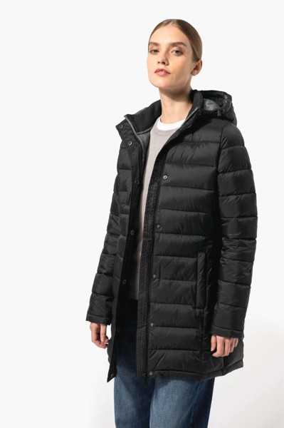Ladies' Lightweight Hooded Padded Parka - Black / S