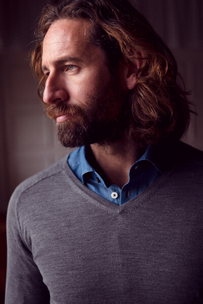 Merino V-Neck Dark Grey melange L