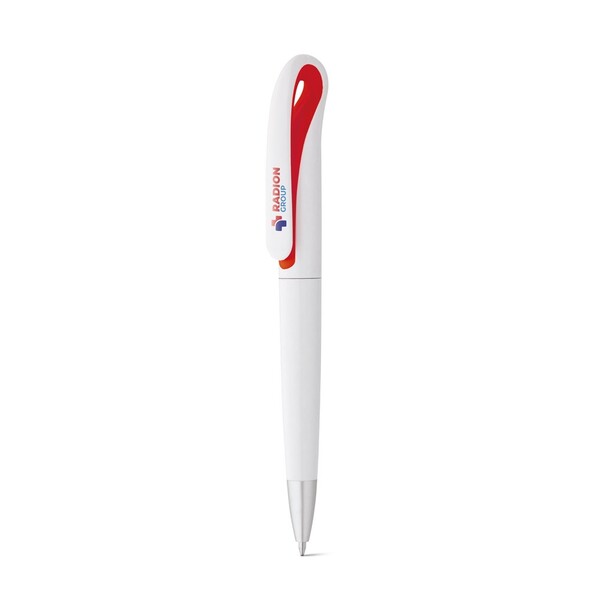 TOUCAN. Ball pen with twist mechanism and clip - Red
