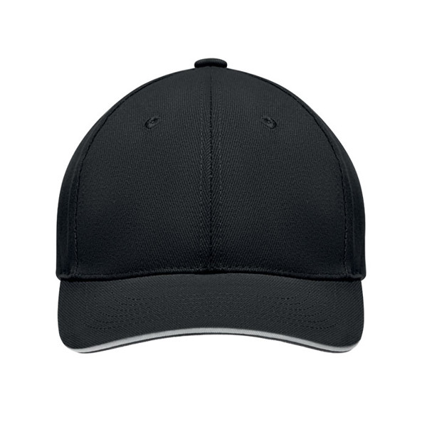 Brushed heavy cotton 6 panel Ba Tekapo - Blanc/Noir