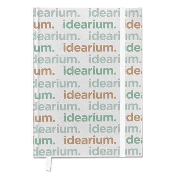 A5 paper hard cover notebook with your design printed sheets - White / White