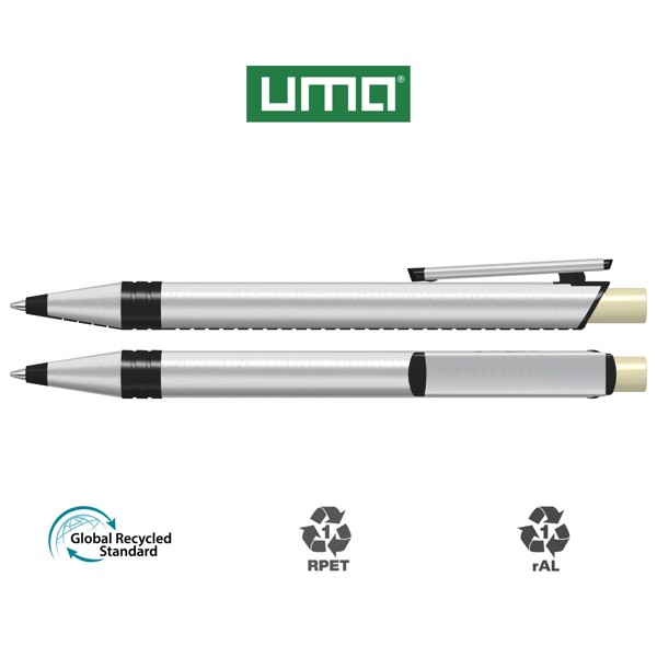 RECYCLED PET PEN ALUMA guľôčkové pero - Béžová