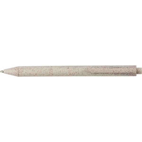 Wheat straw notebook approx. A5 with ball pen - light brown