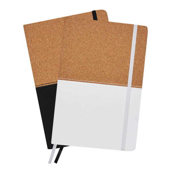 Notebook in DIN A5 size CORKY - brown / white