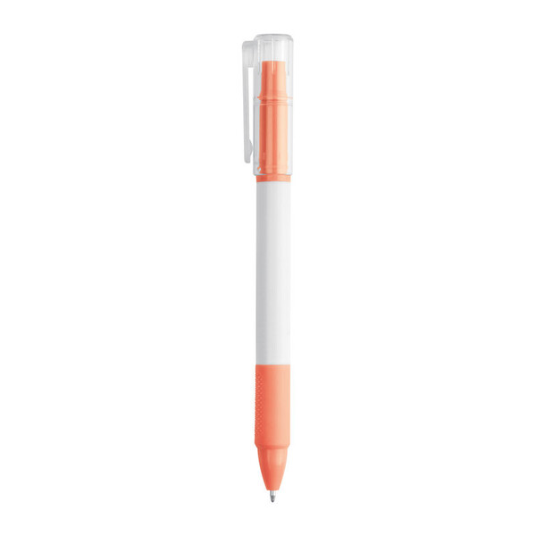 Ballpoint Pen with Highlighter Lens - Orange