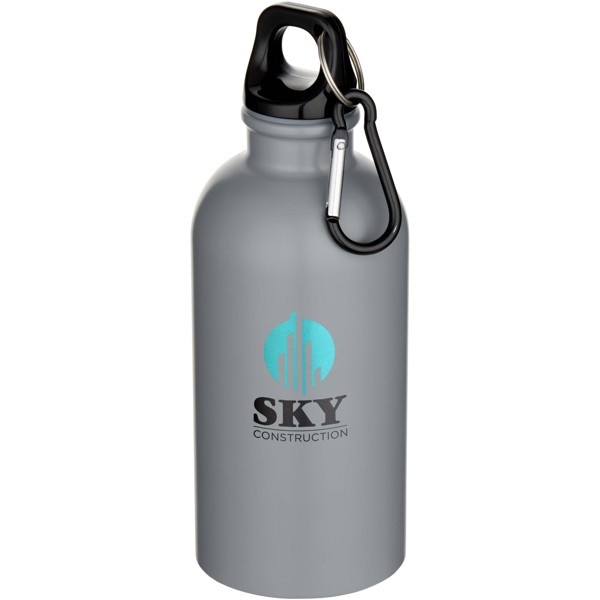 Borraccia da 400 ml in acciaio inossidabile certificato RCS a parete singola con moschettone Oregon - Grigio