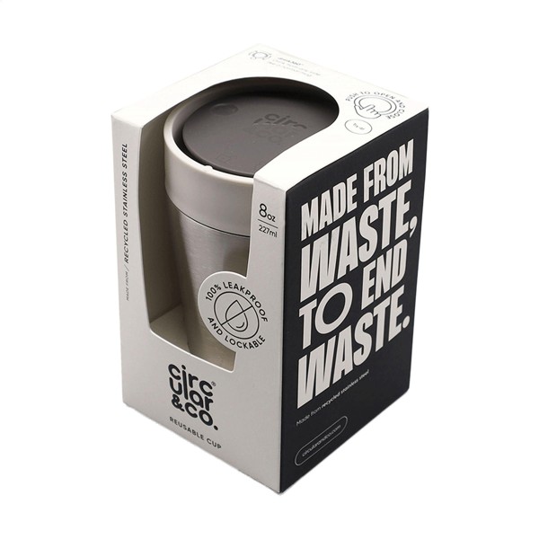 Circular&Co Recycled Stainless Steel Coffee Cup 227 ml - blanc