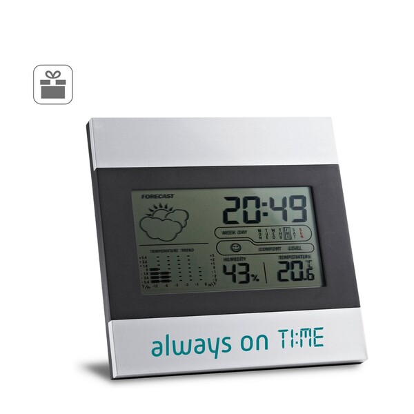 DENE. Stolna meteorološka stanica s aluminijskim i ABS LCD zaslonom