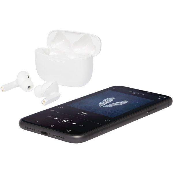 Écouteurs Essos 2.0 à appariement automatique True Wireless avec boîtier - Blanc