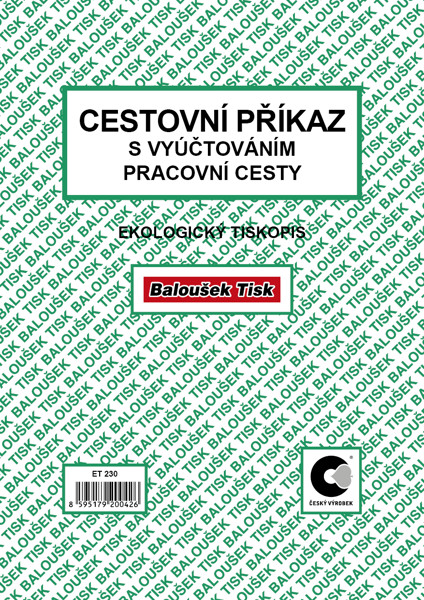 Cestovní Příkaz S Vyúčt. A5/Oboustr./