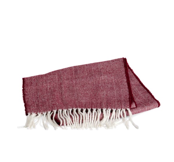 Fringed Scarf - Wine / Natural