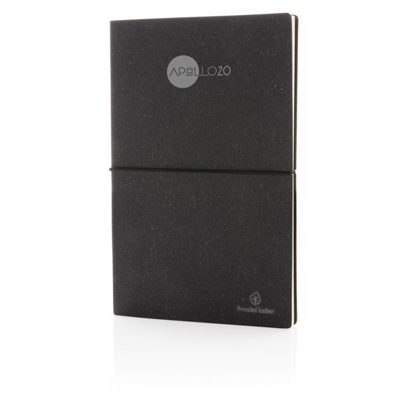 A5 recycled leather notebook - Grey