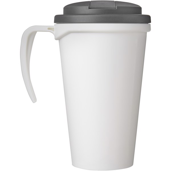 Mug isolant Brite-Americano® grande 350ml avec couvercle anti fuite - Blanc / Gris