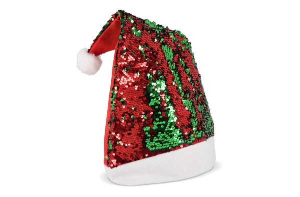 Bonnet de Noël à paillettes bicolores