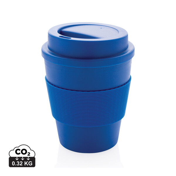 Mug en PP recyclable avec couvercle à vis 350ml - Bleu