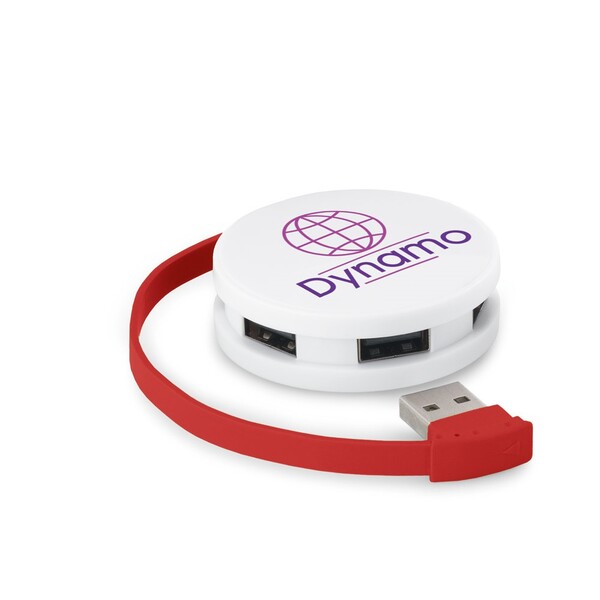 GARDNER. HUB s kabelom i 4 USB-A priključka od ABS-a - Crna