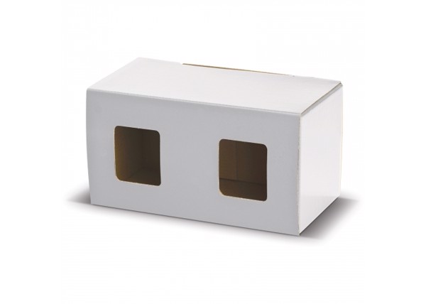 Box for 2 mugs with window - White
