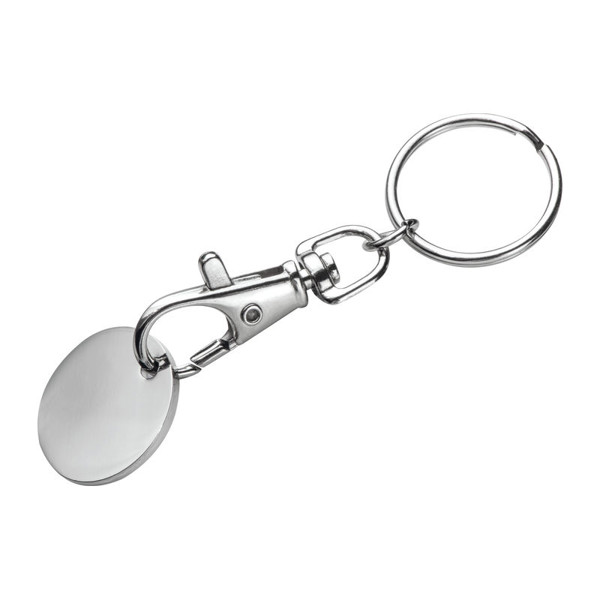 Privjesak za ključeve s novčićem za kupovinu - Bijela