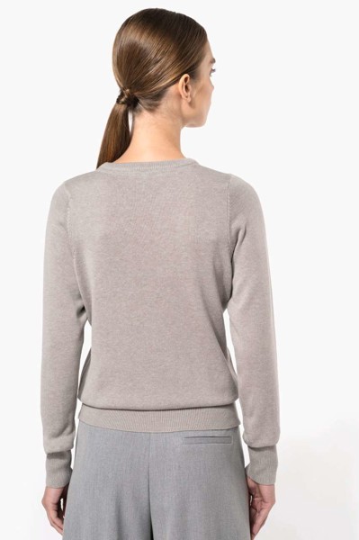 Ladies' Crew Neck Jumper - Grey Melange / 2XL