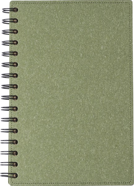 Gerecycled kartonnen notitieboekje Caleb - groen