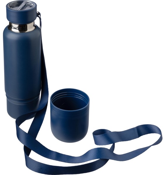 Garrafa de parede dupla de aço inoxidável (500 ml) Lieselotte - cinzento