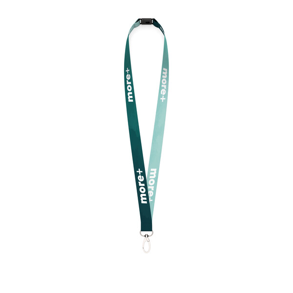 Recycled polyester (rPET) sublimation lanyard - 20mm width / Oval hook / Safety breakaway