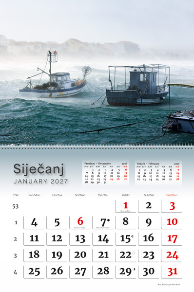 Preklopni zidni kalendar – Obala i more