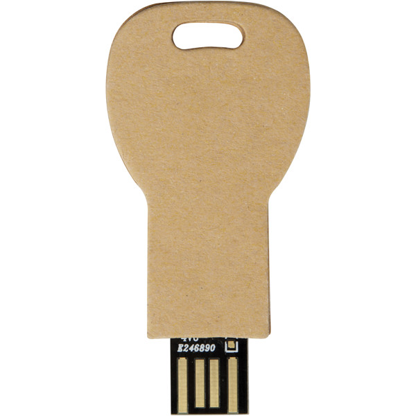 Clé USB 2.0 en papier recyclé en forme de clé - Marron kraft / 2GB