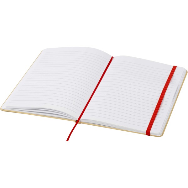 Blocco note formato A5 con copertina rigida di cartone riciclato Nelida - Rosso