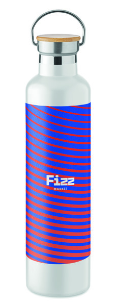 Helsinki Large flask, 1L, stainless steel - White