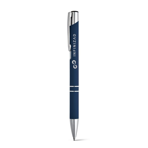 BETA SOFT. Soft touch aluminium ball pen - Blue