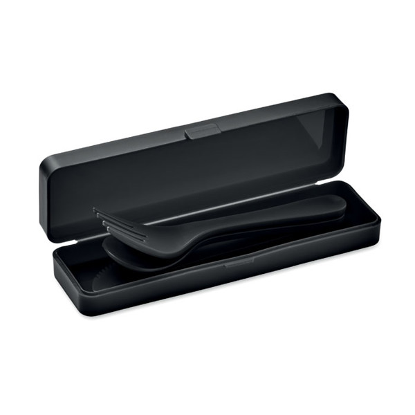 Cutlery set  PP Rigata - Black